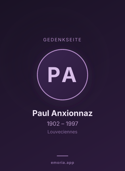 Gedenkportrait von Paul Anxionnaz