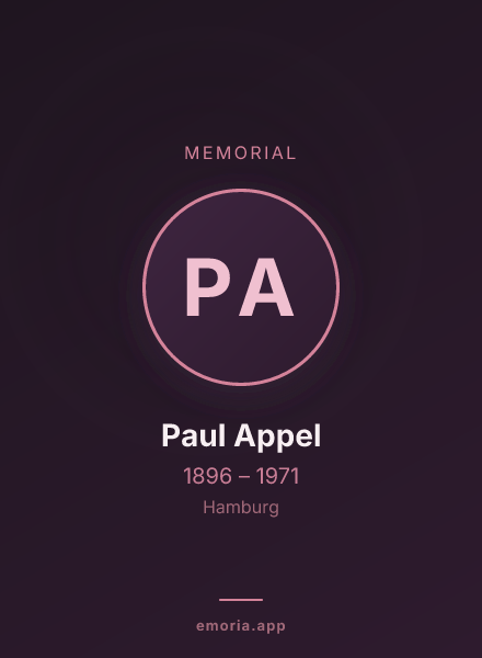 Memorial portrait of Paul Appel