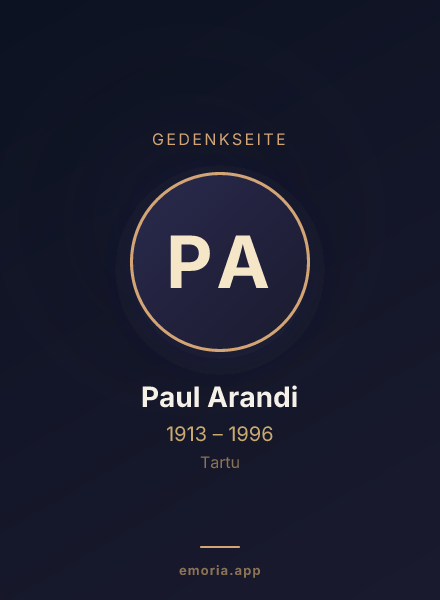 Gedenkportrait von Paul Arandi