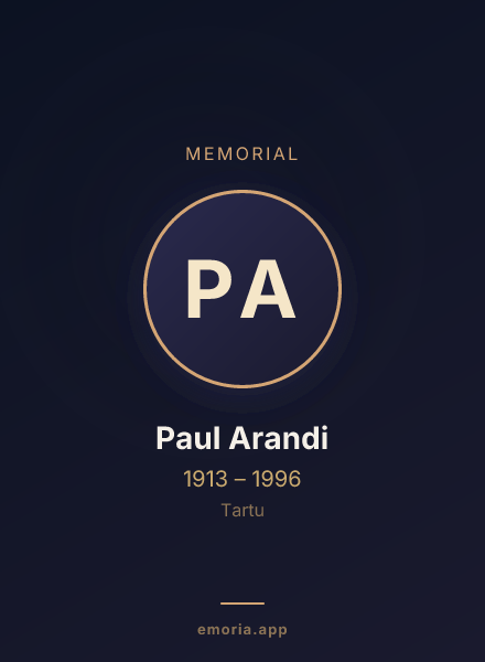 Memorial portrait of Paul Arandi
