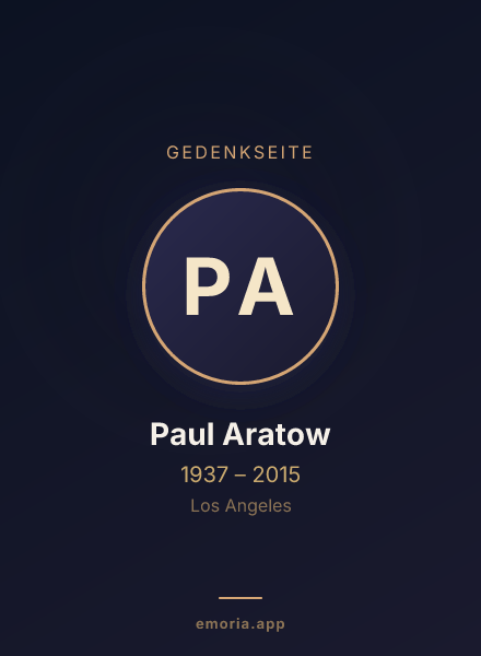 Gedenkportrait von Paul Aratow