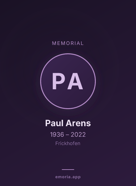 Memorial portrait of Paul Arens