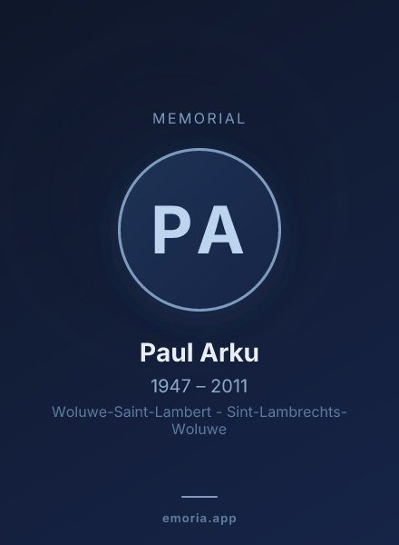 Memorial portrait of Paul Arku