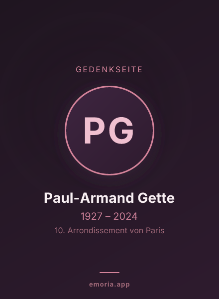Gedenkportrait von Paul-Armand Gette