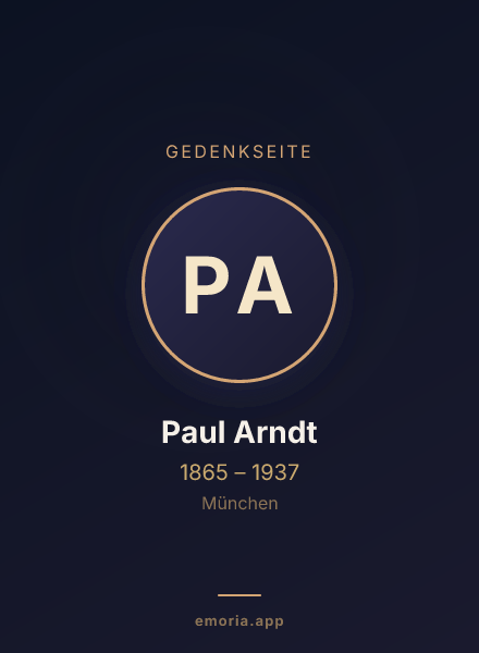 Gedenkportrait von Paul Arndt
