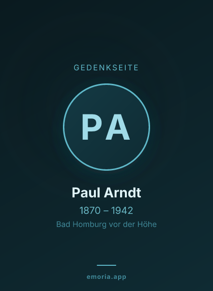 Gedenkportrait von Paul Arndt