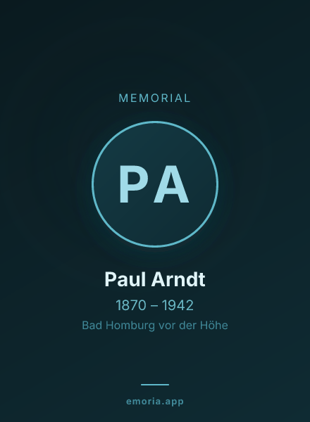Memorial portrait of Paul Arndt