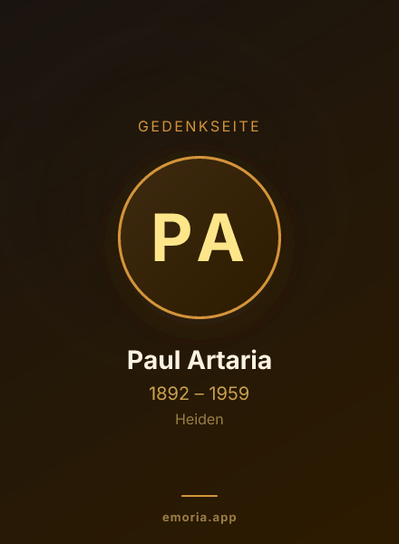 Gedenkportrait von Paul Artaria