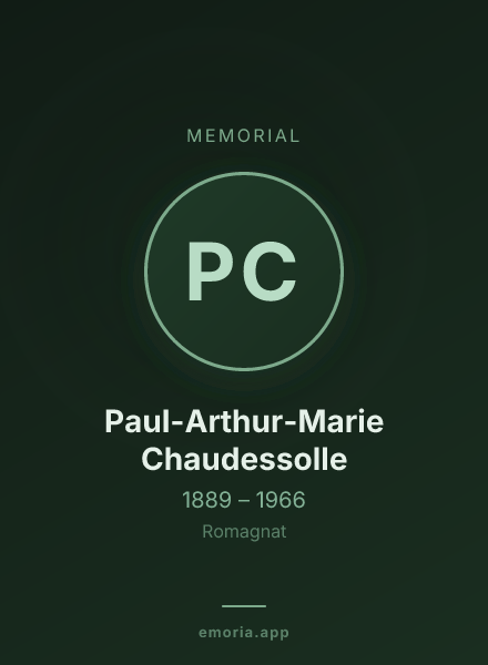 Memorial portrait of Paul-Arthur-Marie Chaudessolle