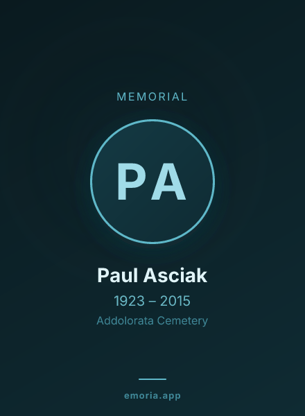 Memorial portrait of Paul Asciak