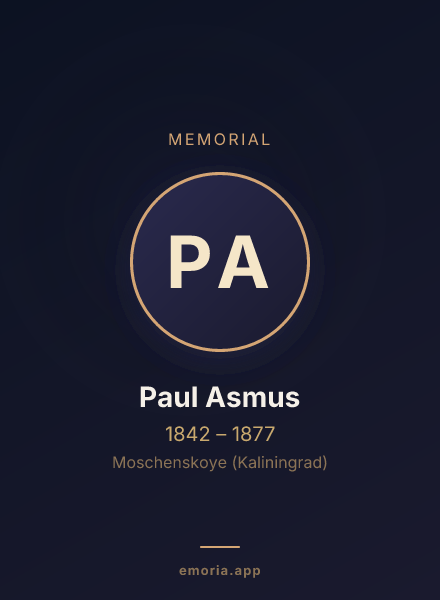 Memorial portrait of Paul Asmus