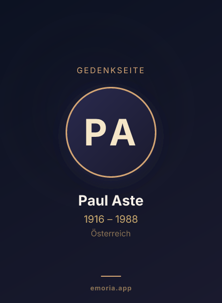 Gedenkportrait von Paul Aste