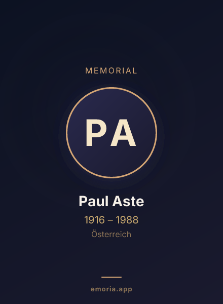 Memorial portrait of Paul Aste