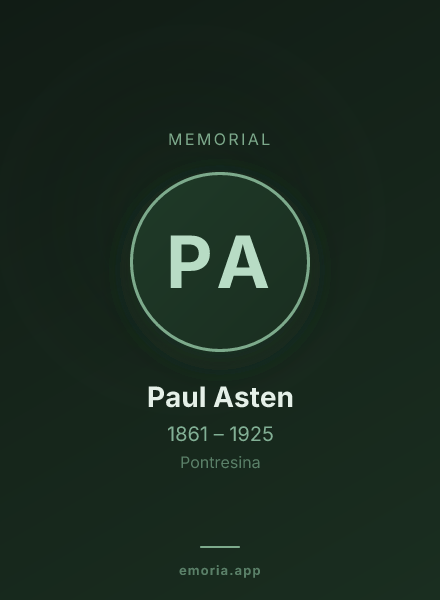 Memorial portrait of Paul Asten