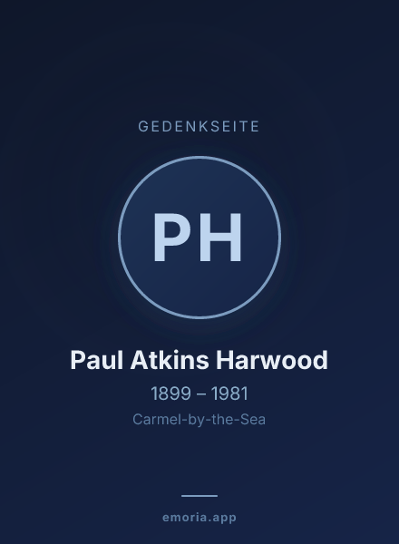 Gedenkportrait von Paul Atkins Harwood