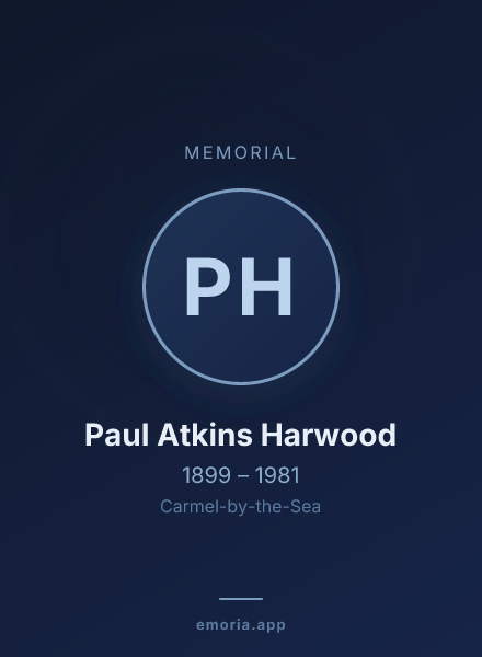 Memorial portrait of Paul Atkins Harwood