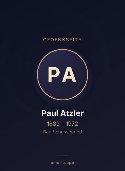 Gedenkportrait von Paul Atzler