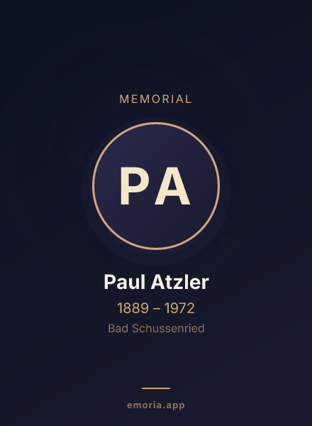Memorial portrait of Paul Atzler