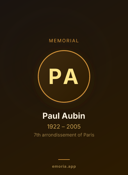 Memorial portrait of Paul Aubin