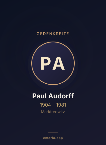 Gedenkportrait von Paul Audorff