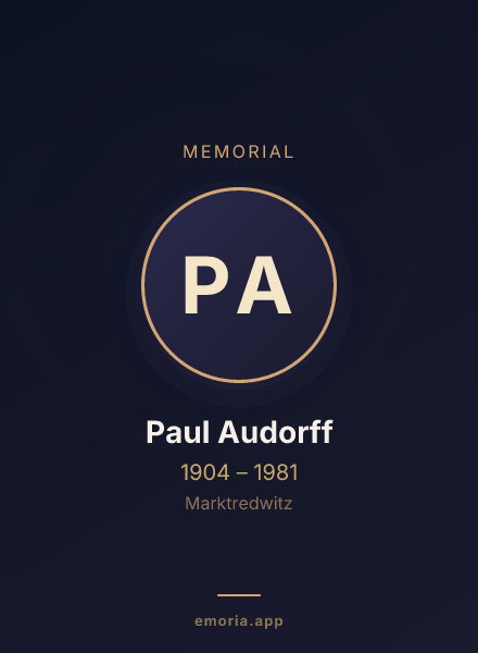 Memorial portrait of Paul Audorff