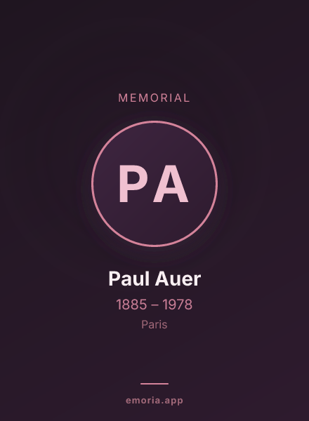 Memorial portrait of Paul Auer