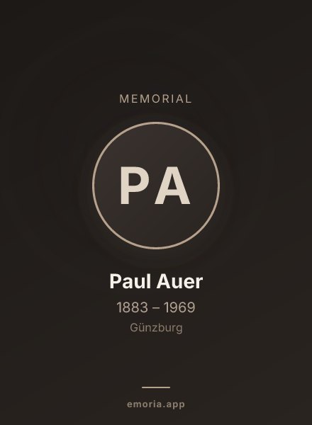 Memorial portrait of Paul Auer