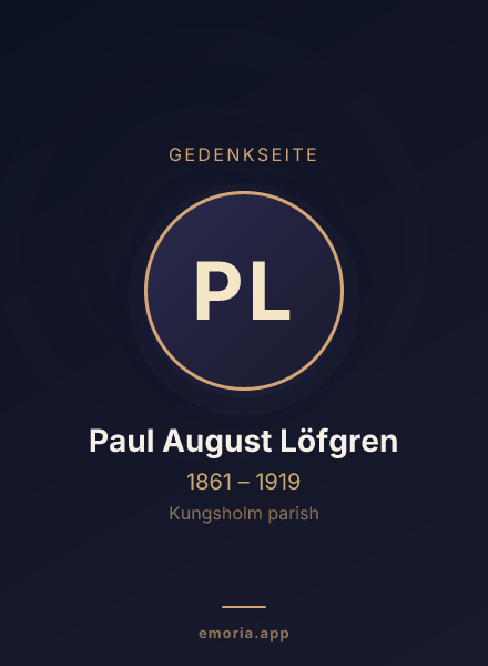 Gedenkportrait von Paul August Löfgren