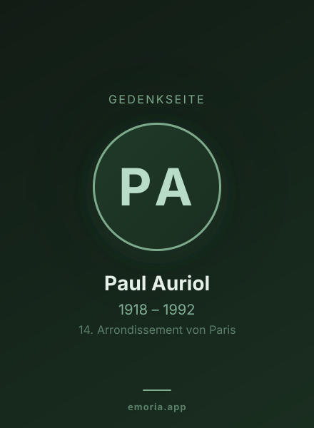 Gedenkportrait von Paul Auriol