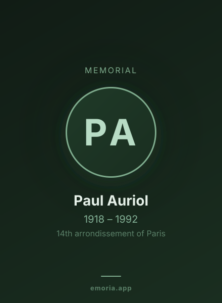 Memorial portrait of Paul Auriol