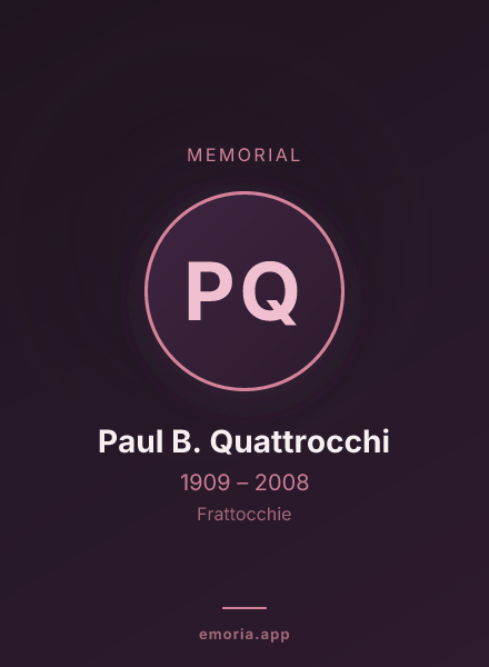 Memorial portrait of Paul B. Quattrocchi