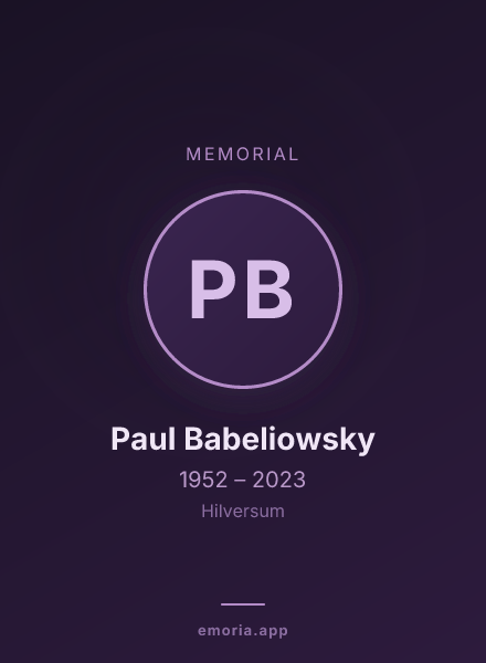 Memorial portrait of Paul Babeliowsky
