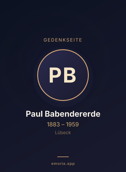 Gedenkportrait von Paul Babendererde