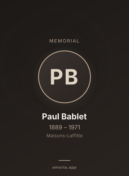 Memorial portrait of Paul Bablet