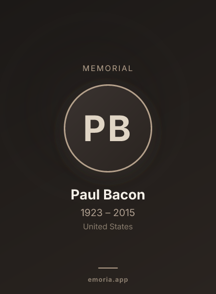 Memorial portrait of Paul Bacon