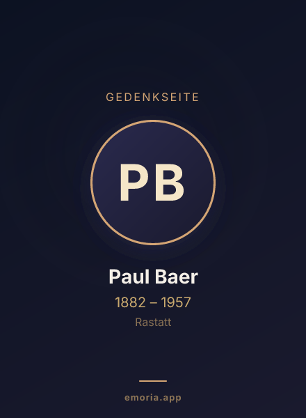 Gedenkportrait von Paul Baer