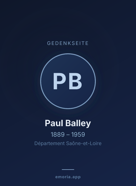 Gedenkportrait von Paul Balley