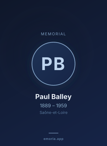 Memorial portrait of Paul Balley