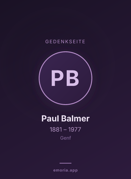 Gedenkportrait von Paul Balmer