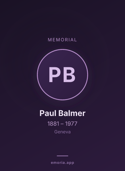 Memorial portrait of Paul Balmer