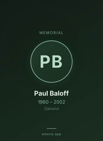 Memorial portrait of Paul Baloff