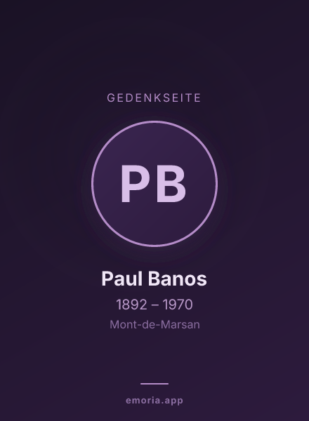 Gedenkportrait von Paul Banos