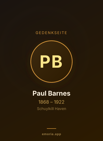 Gedenkportrait von Paul Barnes