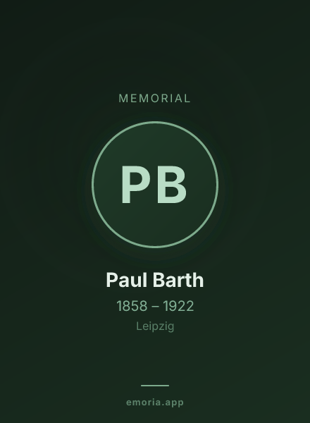 Memorial portrait of Paul Barth