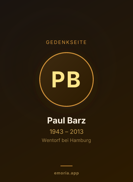 Gedenkportrait von Paul Barz