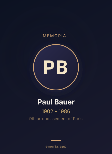Memorial portrait of Paul Bauer