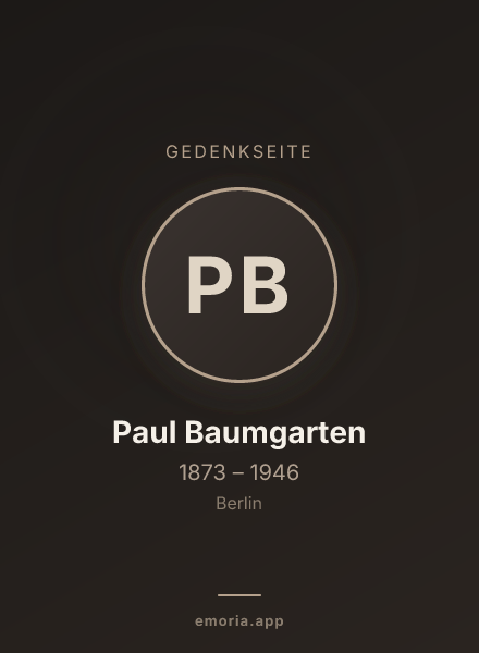 Gedenkportrait von Paul Baumgarten