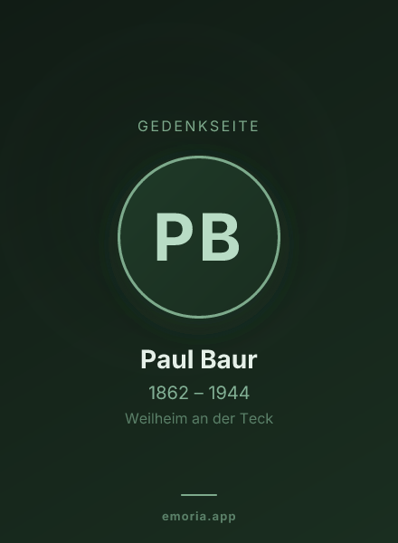 Gedenkportrait von Paul Baur