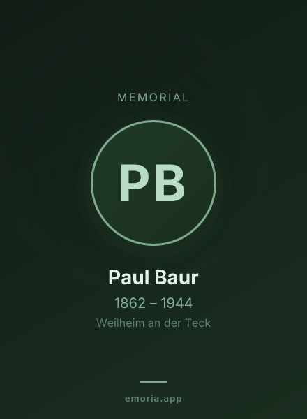 Memorial portrait of Paul Baur