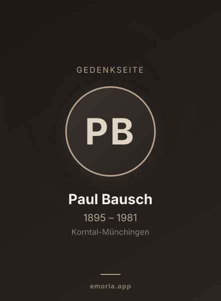 Gedenkportrait von Paul Bausch
